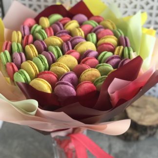 Съедобный букет 75. Букет из макаруни. Подарок для девушки